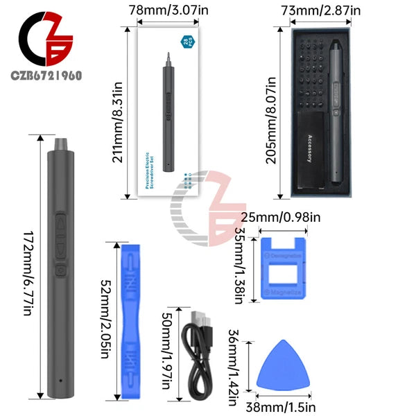 28 IN 1 Precision Electric Screwdriver Set Magnetic Cordless Screwdriver Tool