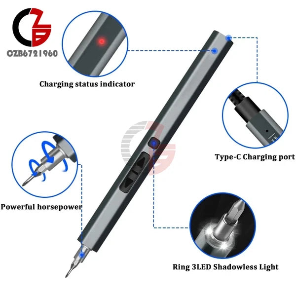 75in1 Mini Electric Screwdriver Magnetic Rechargeable Precision Screwdriver Set