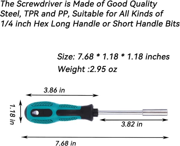 Bit Driver Handle,2 Pieces 1/4 Inch Bit Driver Magnetic Screwdriver Bit Driver,