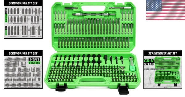 Professional Quality Chrome Vanadium Screwdriver Set - 232 Pieces for Every Task
