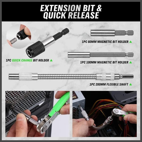 Professional Quality Chrome Vanadium Screwdriver Set - 232 Pieces for Every Task