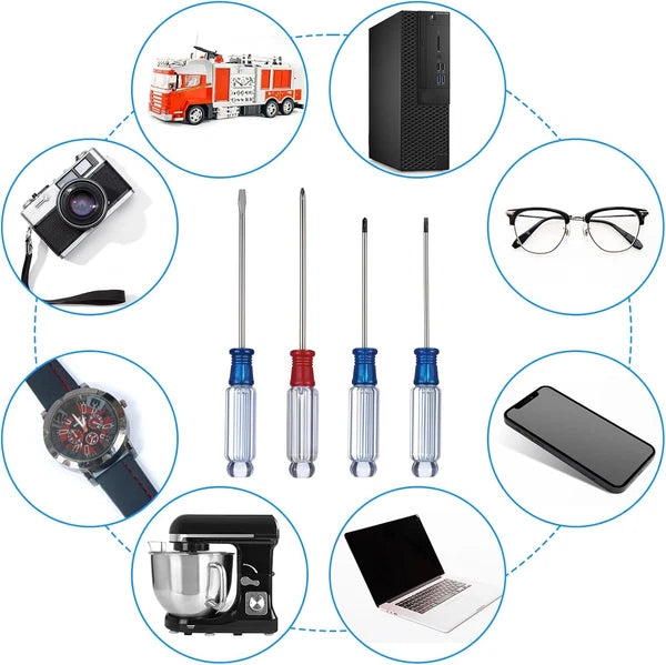 4PCS Small Screwdriver Tool Flat Head and Phillips, Small Screwdriver Set