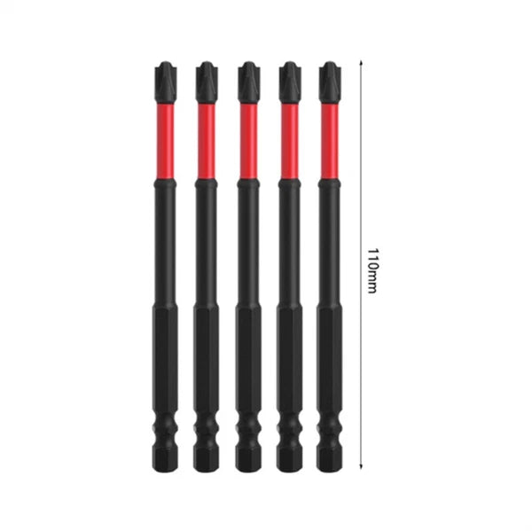 5PCS FPH2 Impact Screwdriver Bit Set-S2 Steel 65mm &110mm Slotted Heads 2025 NEW