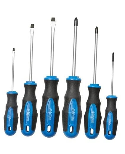 6PCS Magnetic Tip Screwdriver Set, 3 Phillips and 3 Flat, 6pc_black Tip_matt
