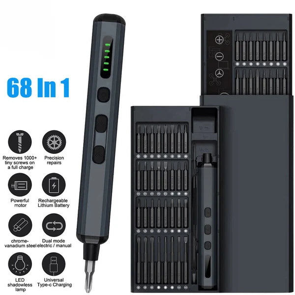 68 In 1 Cordless Electric Screwdriver Mini Power Precision Screwdriver Set Kits