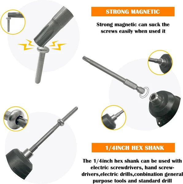 10PCS 6"/150mm T27 Torx Head Screwdriver Bit Set, 1/4 Inch T27, 150mm/6inch