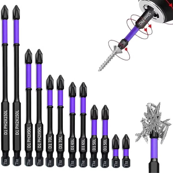 6/12Pcs Magnetic Phillips Bits Non-Slip Hex Shank for Power Tools Driver UK