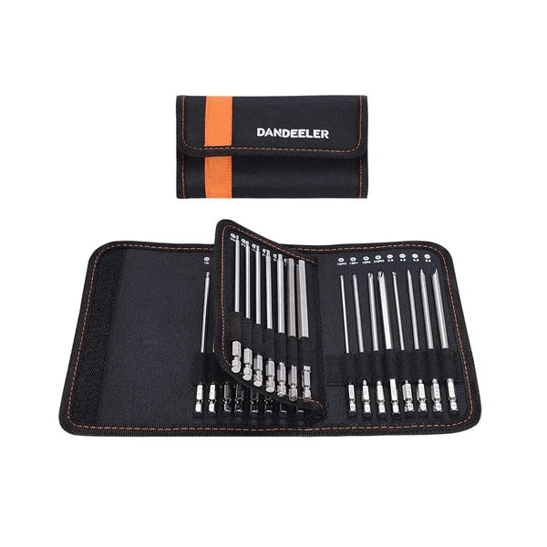 Dandeeler 30 Piece 6 Extra Long Security Bit Set Torx Hex Slotted Phillips Sq...