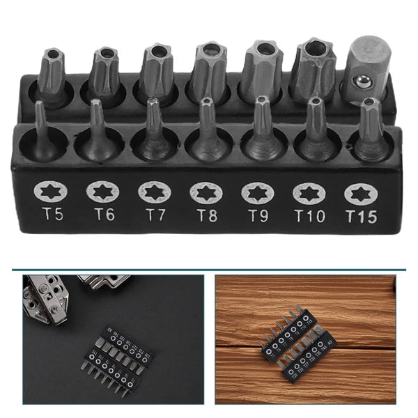 14 Pcs Screwdriver Set Tamper Resistant Fastener Bit Secure Star Bits