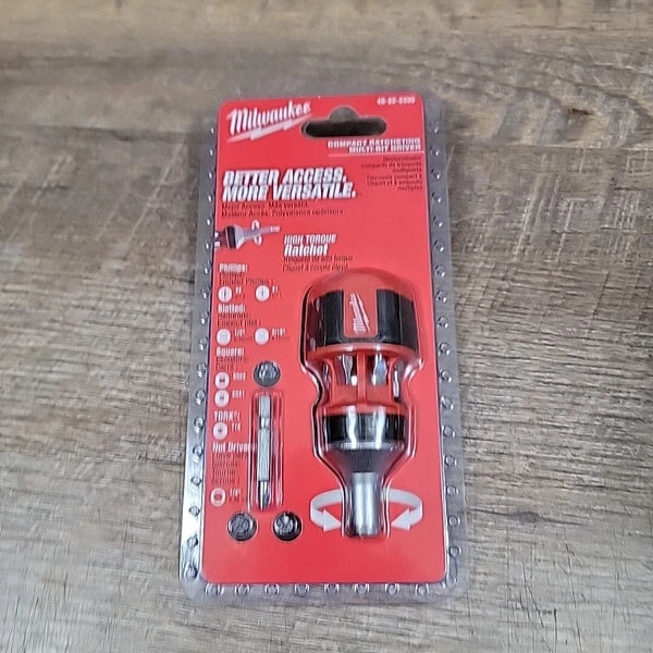 Milwaukee Compact Ratcheting Multi-Bit Driver - Black/Red #48-22-2330