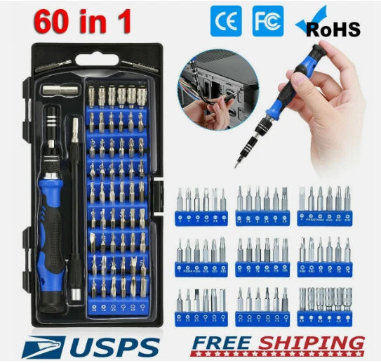 New Precision Screwdriver Kit 58 in 1 with 54 Bits Screwdriver Set Magnetic