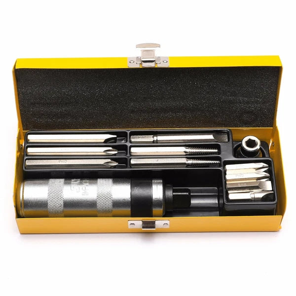 12Pcs Reversible Impact Driver Bits Screwdriver Set Hand Tool Socket Kit +Case