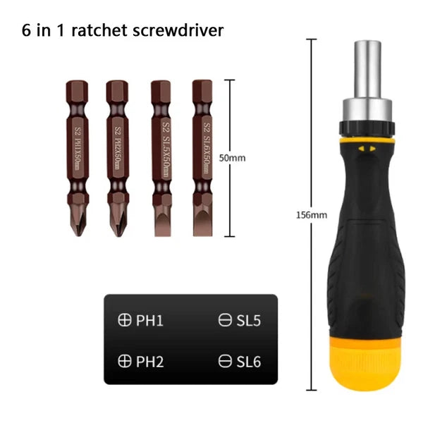 19-in-1 Ratchet Dual-purpose Screwdriver Set Cross Slotted Double-head Manual