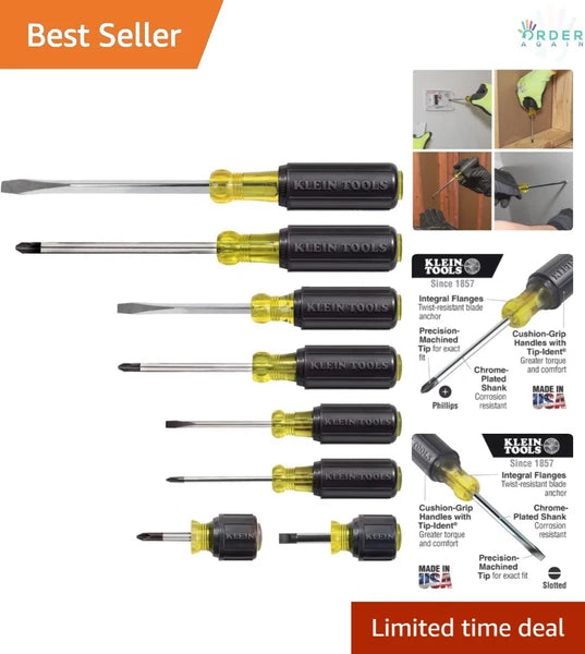 Screwdriver Set All-Purpose 8-Piece with Cushion Grip Professional Tools