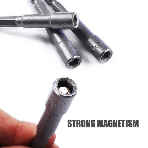 10-Piece Magnetic Nut Driver Bit Set, 1/4-Inch Hex Shank, Chrome Vanadium Steel
