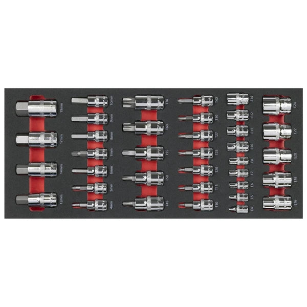 Sealey TBT61 Socket Bit Set with Tool Tray 37pc
