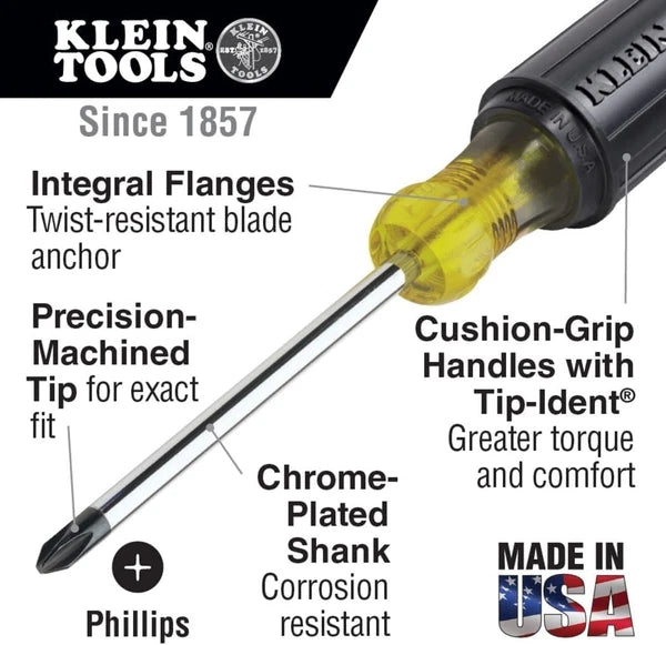 Screwdriver Set All-Purpose 8-Piece with Cushion Grip Professional Tools