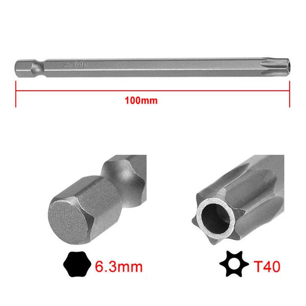 8pcs Torx Screwdriver Bit Set Hex Security Magnetic Head 100MM Extra Long IN USA
