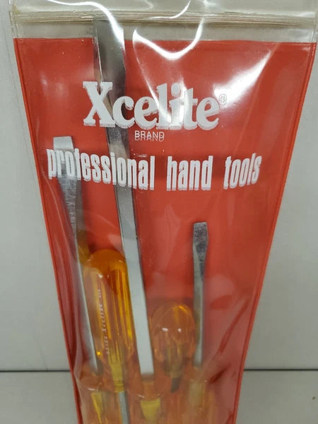 Xcelite SDS44  Square Blade Slotted Regular Screwdriver Set Amber 5 pcs USA MADE