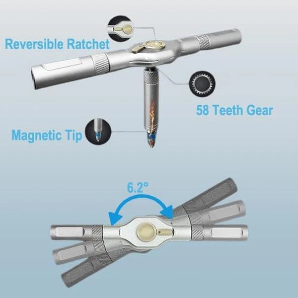 24-In-1 Ratchet Screwdriver Set, Magnetic Precision Bits with Detachable Hand...