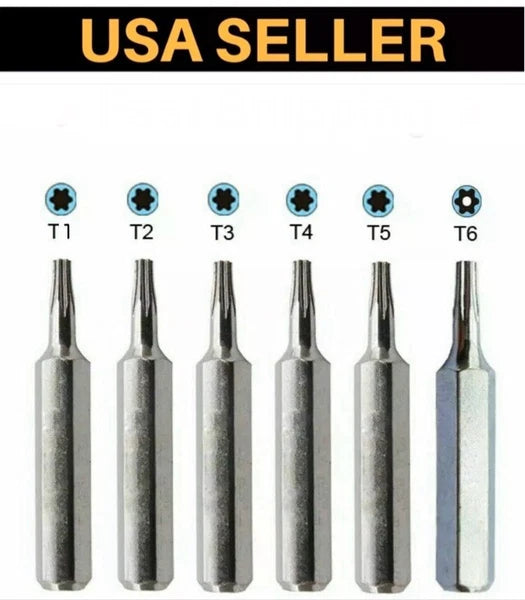 Micro Torx Driver Bits Set T1,T2,T3,T4,T5,TR6 (T6H Security) Torque Star Repair