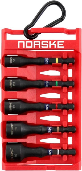 (J) Norske Tools NIBPI650 Impact Torsion Magnetic Nutsetters, 5 pc