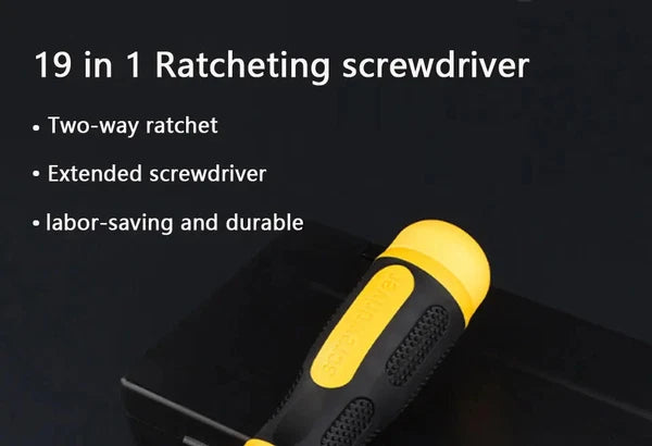 19-in-1 Ratchet Dual-purpose Screwdriver Set Cross Slotted Double-head Manual