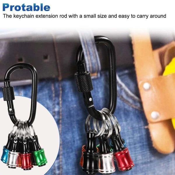 14PCS 1/4" Hex Shank Screwdriver Bit Holder Keychain Extension Bar Quick Release