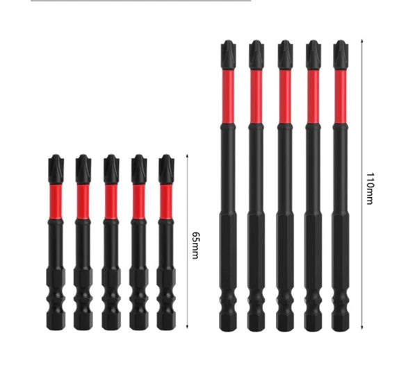 5PCS FPH2 Impact Screwdriver Bit Set-S2 Steel 65mm &110mm Slotted Heads 2025 NEW