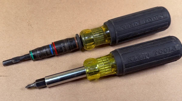 Used Klein Tools Multi Bit Screwdriver Nut Driver + Partial Flip Socket Set