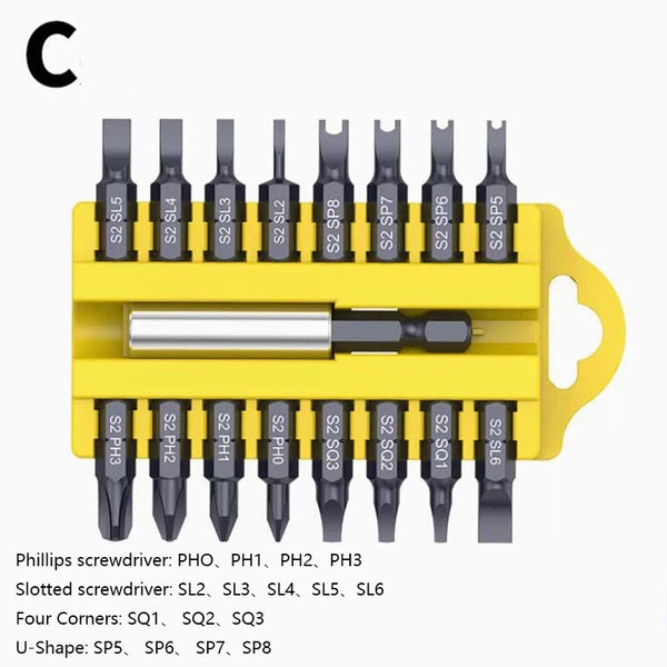 17Pcs Security Tamper Proof Bit Set Magnetic Holder Screwdriver Bits A/B/C/D Set