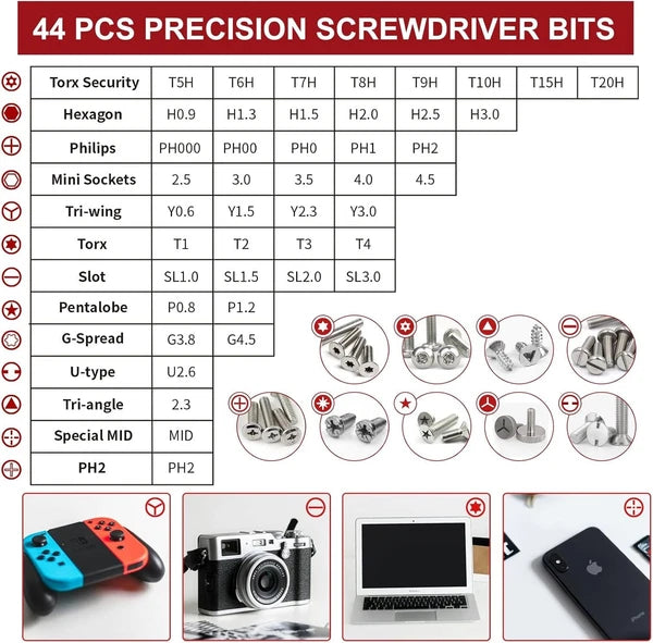 New Precision Screwdriver Kit 58 in 1 with 54 Bits Screwdriver Set Magnetic