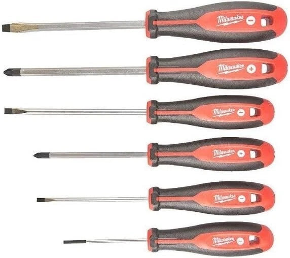 Milwaukee 4932471809 6-Piece Tri-Lobe Screwdriver Set Torx, Black-Red