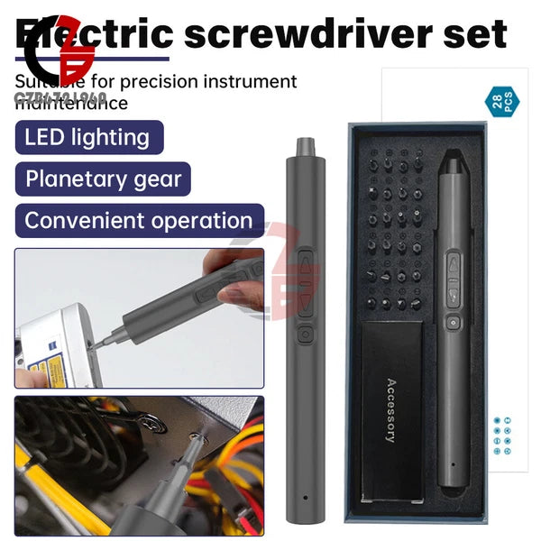 28 IN 1 Precision Electric Screwdriver Set Magnetic Cordless Screwdriver Tool