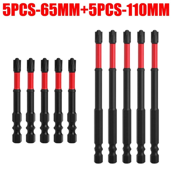 5PCS FPH2 Impact Screwdriver Bit Set-S2 Steel 65mm &110mm Slotted Heads 2025 NEW
