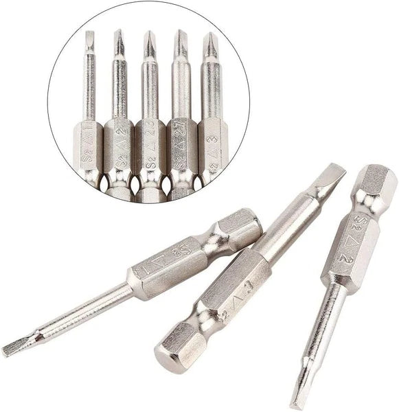 5 Pieces Magnetic Triangle Screwdriver Bits Set, 1/4 Inch Hex 1.8/2.0/2.3/2.7/3.