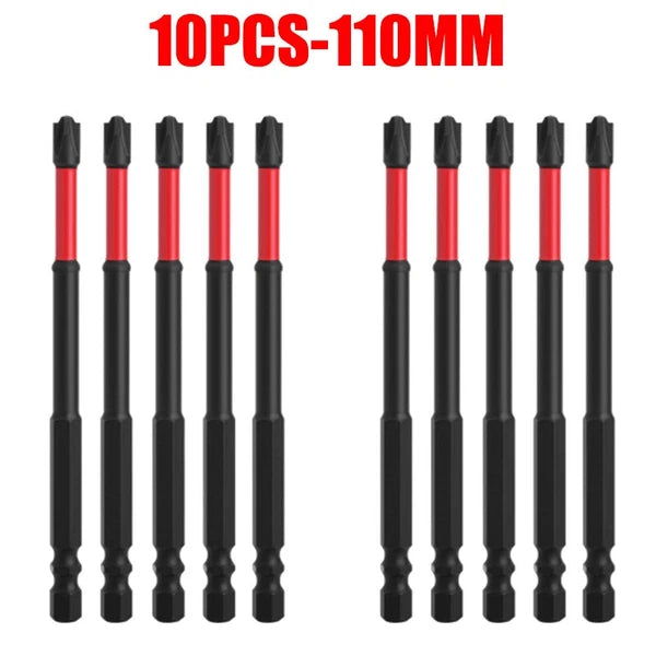 5PCS FPH2 Impact Screwdriver Bit Set-S2 Steel 65mm &110mm Slotted Heads 2025 NEW