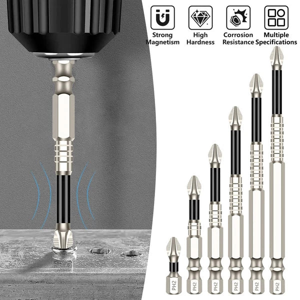 6x High Magnetic Screwdriver Drill Bit Set Durability Screwdriver Drill Bit Set