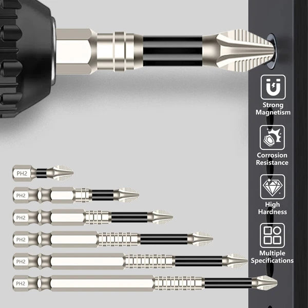 6x High Magnetic Screwdriver Drill Bit Set Durability Screwdriver Drill Bit Set