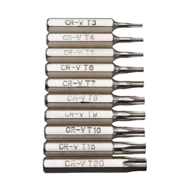 10PCS CR-V Torx Screwdriver Bits Set T3 T4 T5 T6 T7 T8 T9 T10 T15 T20 Mobile Bit