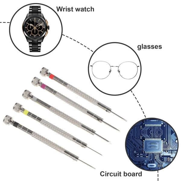 Flat Screwdriver Set Watch Fixing Tool Kit Eyeglass Repair Travel Tools