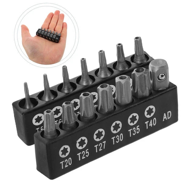 14 Pcs Screwdriver Set Tamper Resistant Fastener Bit Secure Star Bits