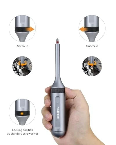 13-in-1 Ratcheting Screwdriver Set with 12 S2 Driver Bits, Direction