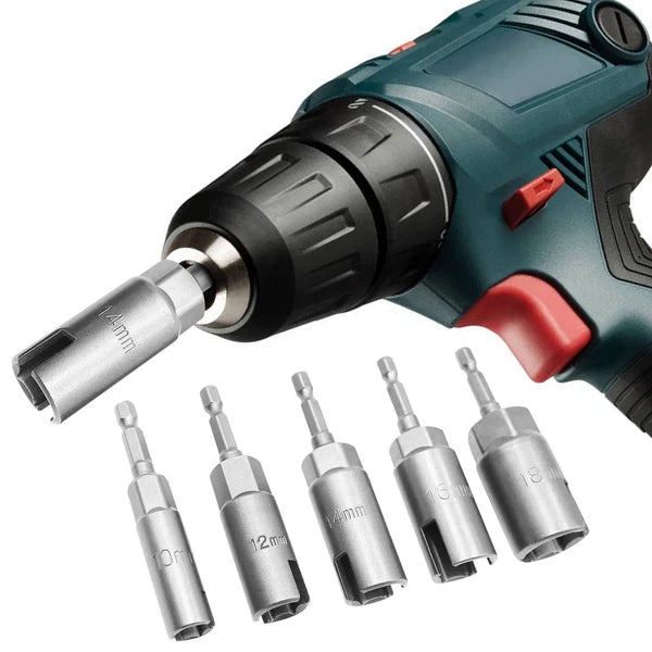 Power Wing Nut Driver Set 1/4" Hex Shank Socket Wrench Extension Screws Eye Tool
